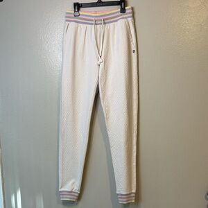Sol Angeles Women’s Pastel-Stripe Quilted
Jogger Pants Size XS Color Cream